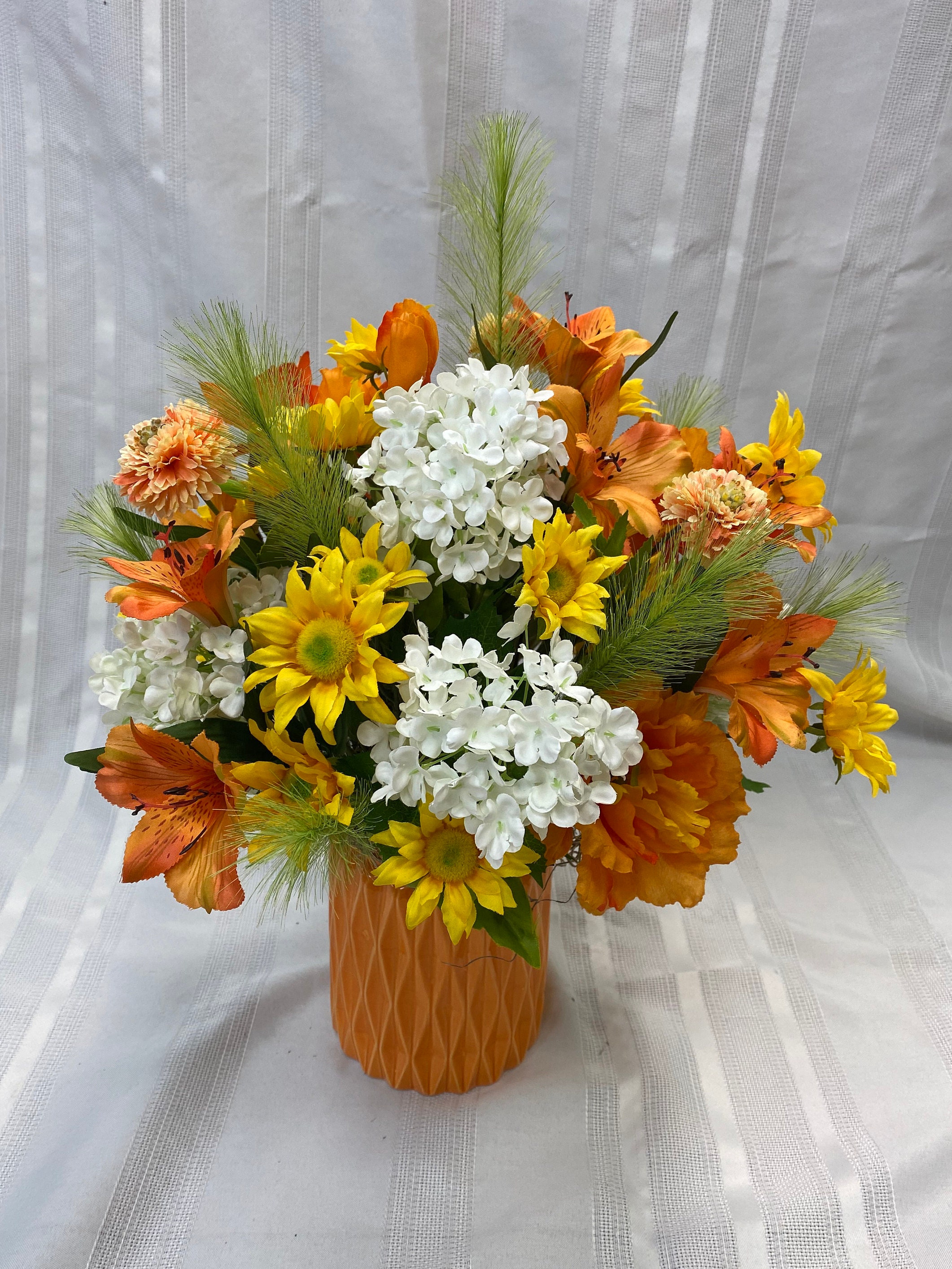 Artificial Flower Arrangement Summer Decor Summer Etsy