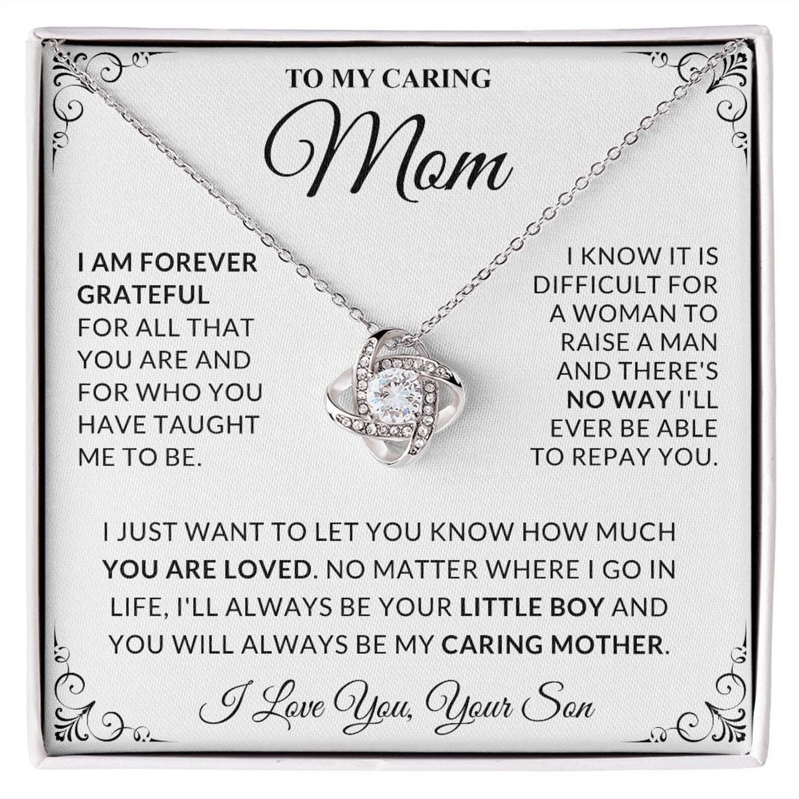Gift From Son to Mom to My Mom Necklace Gift Sentimental Etsy