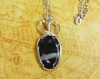 Wire Wrapped Bloodstone Pendant