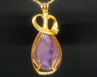 Wire Wrapped Amethyst Pendant