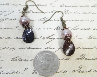 Pearl and Shell Vintage Style Drop Earrings
