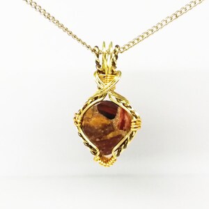 Wire Wrapped Spotted Chalcedony Pendant