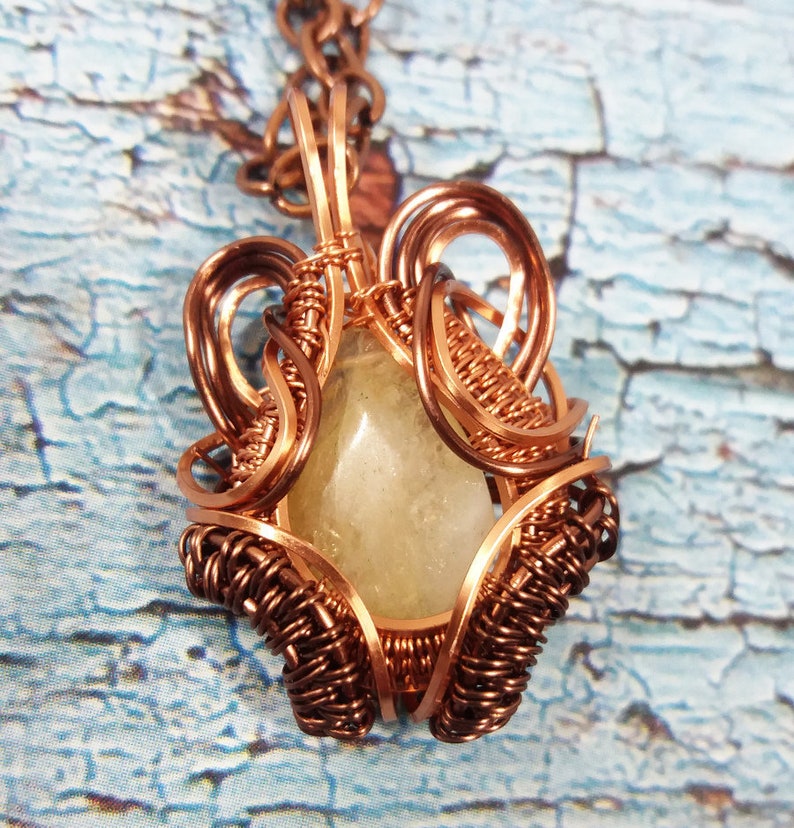 Wire Wrapped Citrine Pendant - Etsy