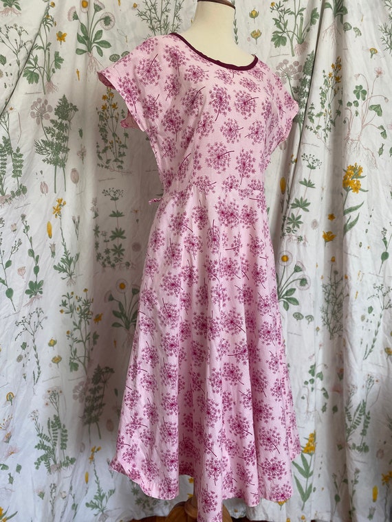 Vintage 40s 50s Rosalee Magenta Pink Dandelion Pri