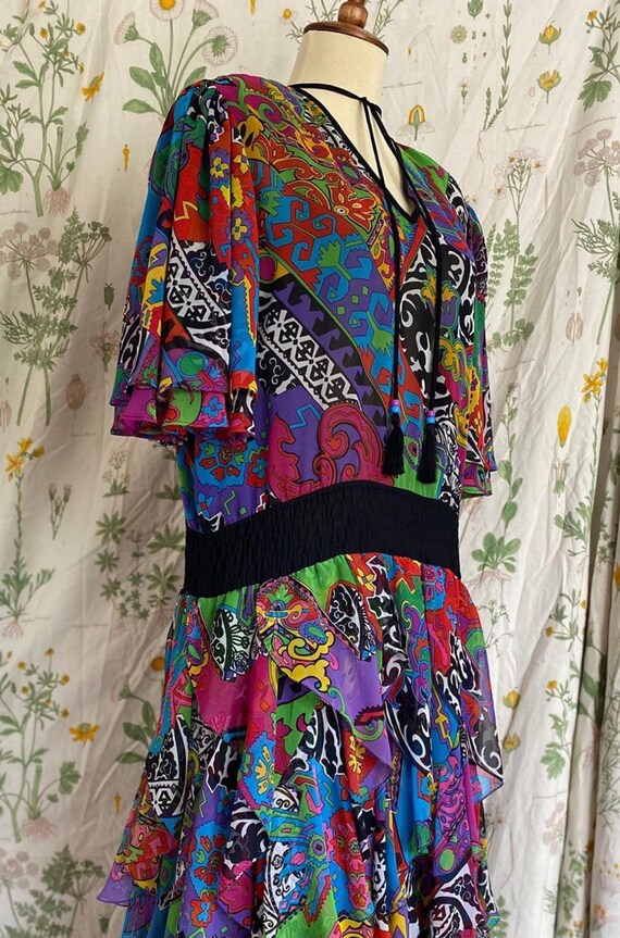 Vintage 1980s Diane Freis Original Vibrant Colorfu
