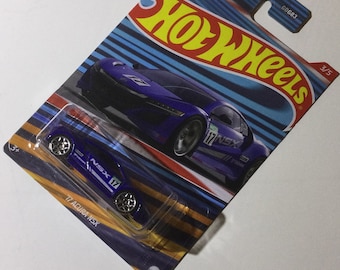 Dark Blue 2017 Acura NSX Hot Wheels 1/64th scale.  Hotwheels die cast metal car, 3/5