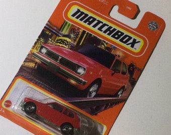 Red 1976 Honda CVCC Matchbox 1/64th scale. Matchbox die cast metal car, 21/100