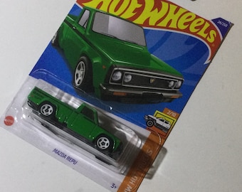 Green Mazda Repu Hot Wheels 1/64th scale.  Hotwheels die cast metal car, 24/250