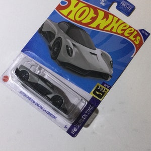 Metallic Silver Aston Martin Valhalla Concept Hot Wheels 1/64th scale.  Hotwheels die cast metal car, 103/250