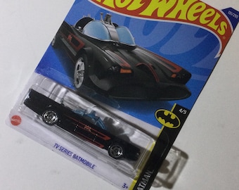 Black Tv Series Batmobile Hot Wheels 1/64th scale.  Hotwheels die cast metal car, 131/250