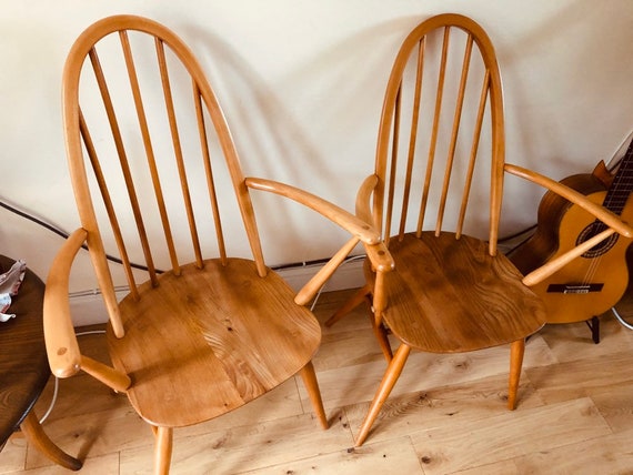 Pair Of Ercol Chairs Ercol No 365 Windsor Quaker Carver Etsy