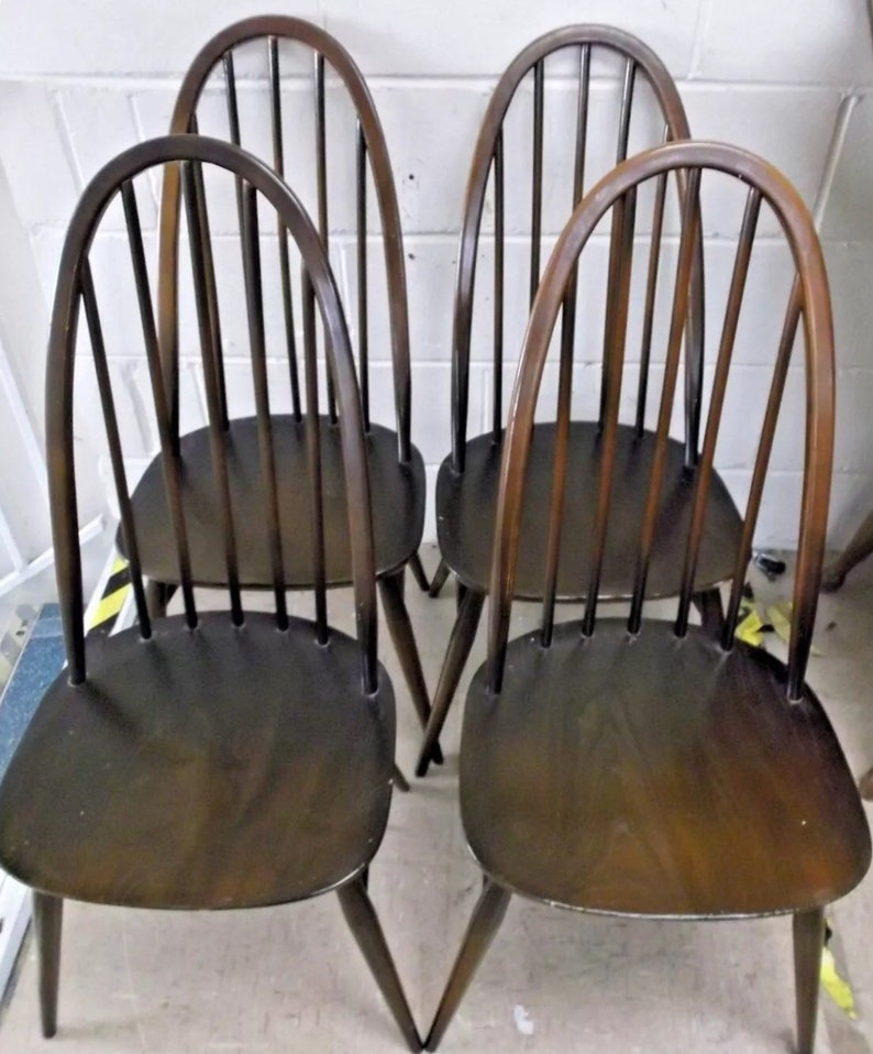Ercol 365 Windsor Quaker Dining Chairs Mid Century Modern Etsy