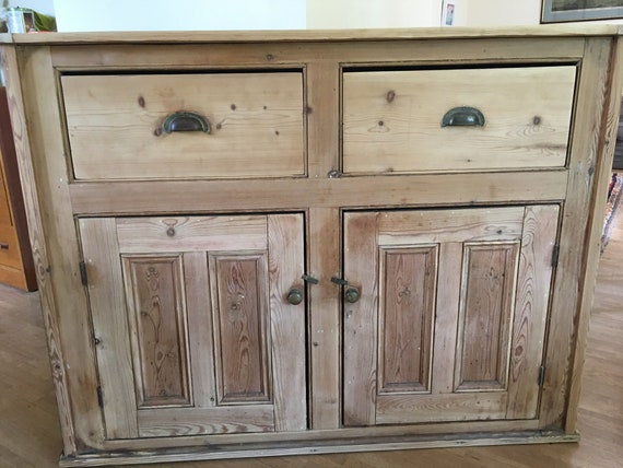 Now Sold Old Vintage Pine Sideboard Cupboard Etsy