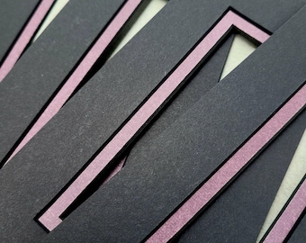 Four 5x7 Black/Purple Picture Mats, Black Core