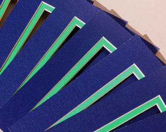 Siete portafotos de 5x7, azul oscuro/verde brillante, núcleo regular