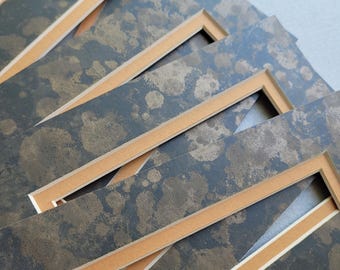 Sechs 5x7 melierte DK Gold / Bernstein Passepartouts, regulärer Kern