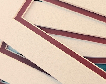 Four 5x7 Pink/Maroon Picture Mats, Regular Core
