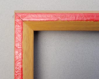 Recycelter 8x10-Bilderrahmen, blond/rote Decoupage