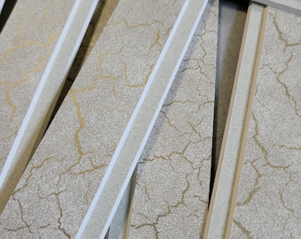 Four White and Gold Crackle/Lt Grey Picture Mats, White Core