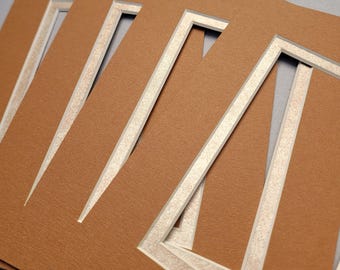 Vier Passepartouts im Format 5x7, Ingwer/Gold