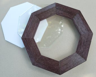 Purple Fluted 4x4 Octagonal Picture Frame w/ Glass and Backing