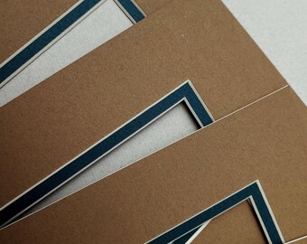 Four 8x10 Brown/Green Picture Mats, Regular Core