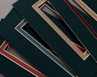 Five 5x7 Dk Green/Assorted Picture Mats, Regular Core