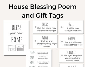 Housewarming Printable| House Blessing Printable| Bread, Salt, Wine| New Neighbors| New Homeowners| PDF
