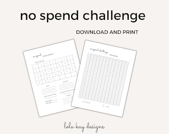 No Spend Challenge Printable Etsy