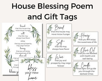 Housewarming Printable| House Blessing Printable| Bread, Salt, Wine| New Neighbors| New Homeowners| PDF