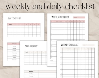 Organize and Track Your Weekly and Daily Tasks with our Simple and Modern Habit Tracker| US Letter Size| PDF