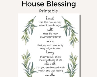 Housewarming Printable| House Blessing Printable| Bread, Salt, Wine| New Neighbors| New Homeowners| PDF