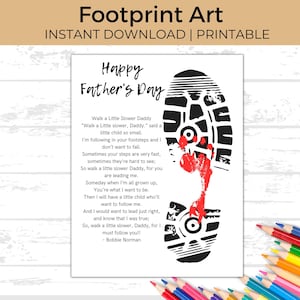 Walking in Daddy&#39;s Footsteps | Footprint Art | Father&#39;s Day Craft | DIY Father&#39;s Day Gift | Boot Footprint Art| Following in your Footsteps