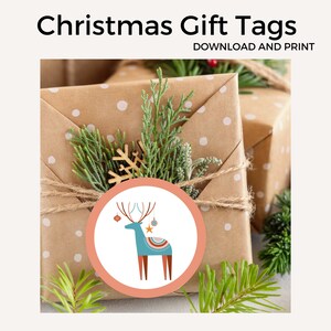 Printable Christmas Gift Tags| Boho Inspired Christmas Tags| Print and Cut Gift Tags| Instant Download