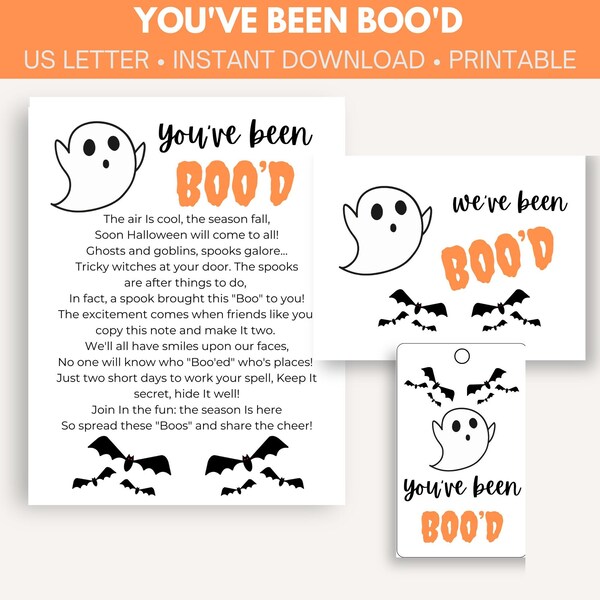 You've been Boo'd! Printable Bundle- Halloween Game | You've been Boo'd Halloween Print Kit | Boo your Neighbors!