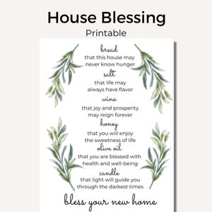 Housewarming Printable| House Blessing Printable| Bread, Salt, Wine| New Neighbors| New Homeowners| PDF