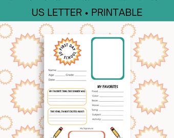 First Day of Homeschool Interview Questions | First Day of School Activity Page | Back to School Activity | All About Me First Day of School