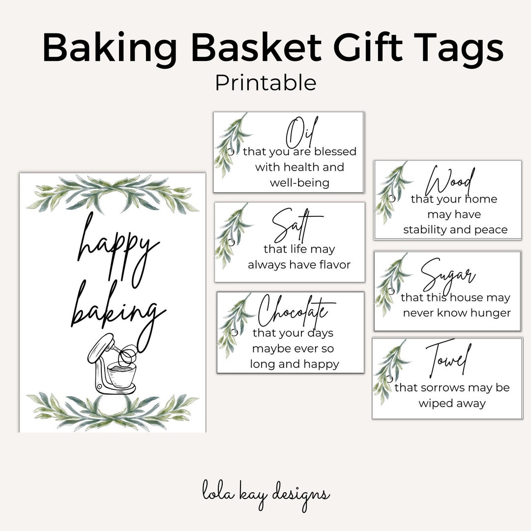 Baking Basket Gift Tags| New House Blessing Gift Tags| Housewarming ...