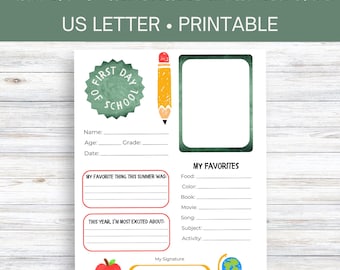 First Day of Homeschool Interview Questions | First Day of School Activity Page | Back to School Activity | All About Me First Day of School