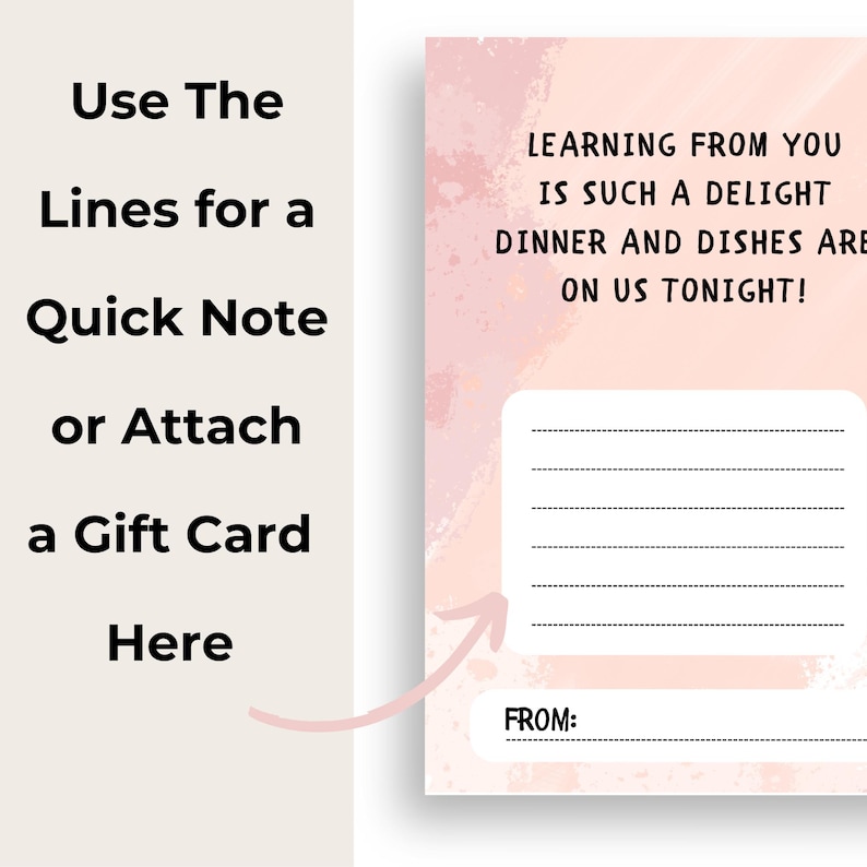 Teacher Appreciation Gift Card Holder | Dinner and Dishes on Me ...
