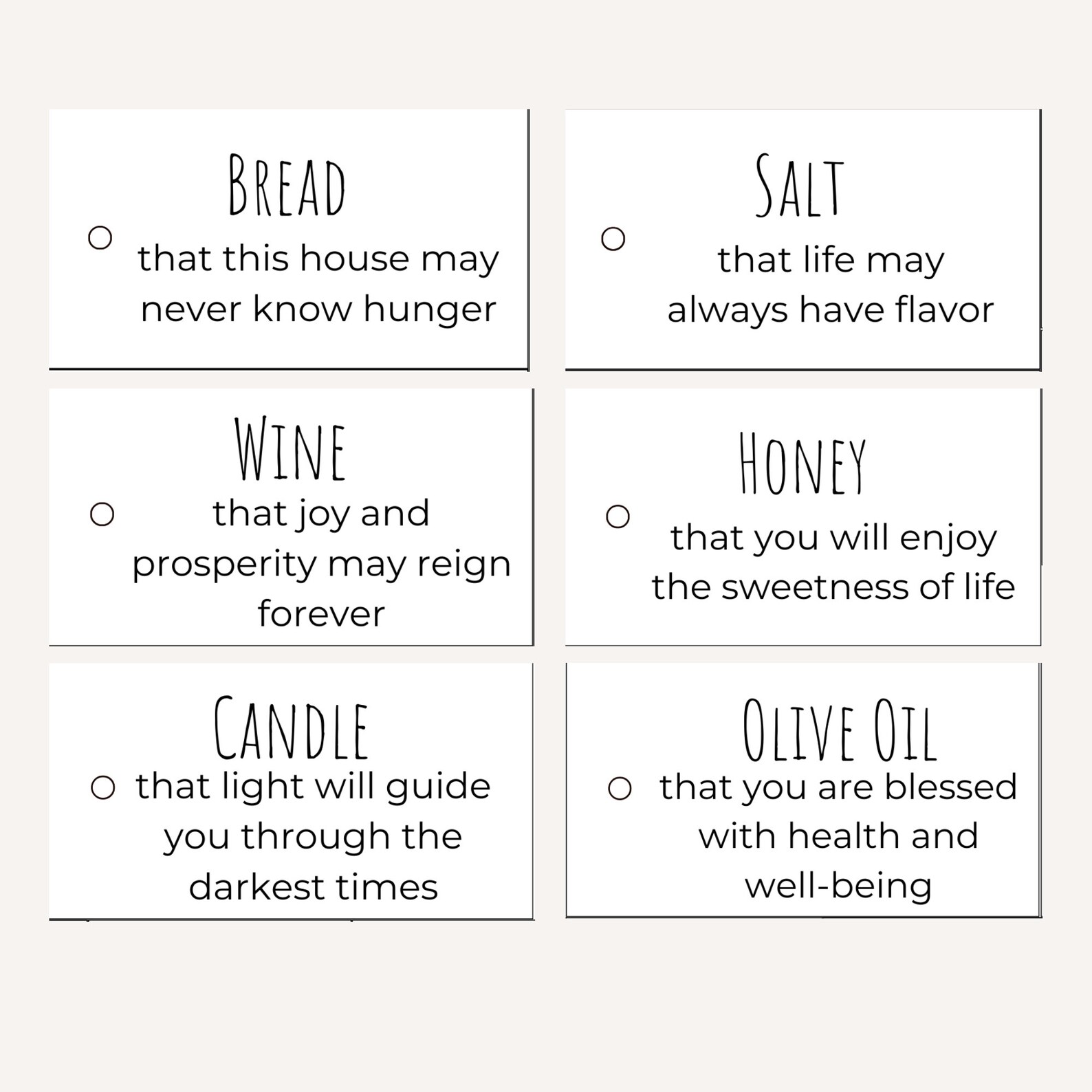 Housewarming Printable House Blessing Printable Bread, Salt, Wine New ...