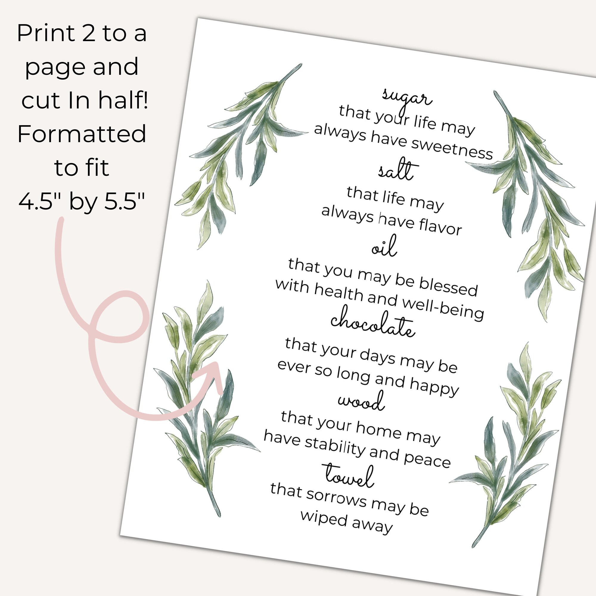New Home Poem| New Home Blessing| Housewarming Printable| Sugar, Salt ...