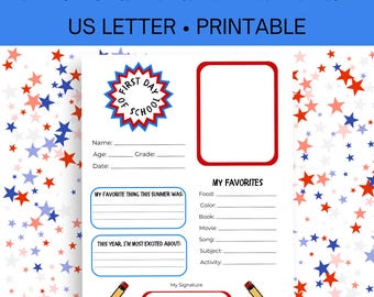 First Day of Homeschool Interview Questions | First Day of School Activity Page | Back to School Activity | All About Me First Day of School