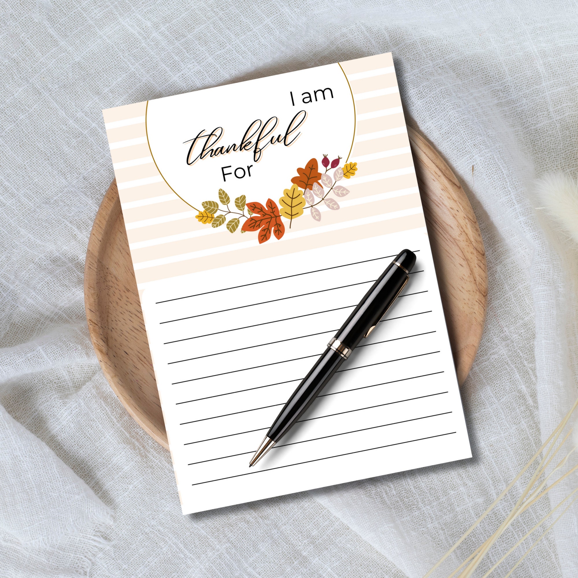 Printable I Am Thankful for Cards| Thanksgiving Gratitude Cards ...
