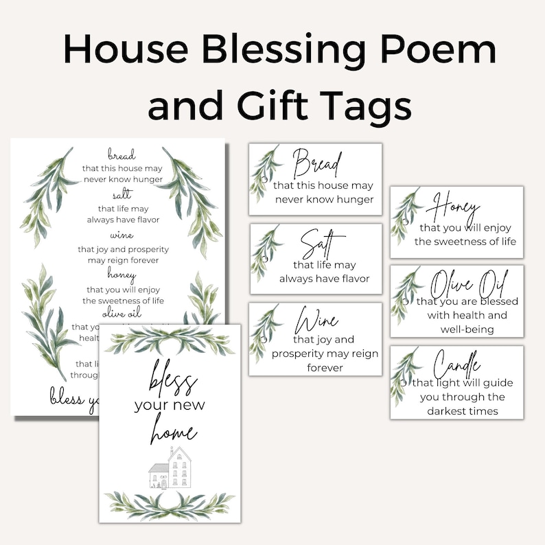 Housewarming Printable House Blessing Printable Bread Salt Etsy