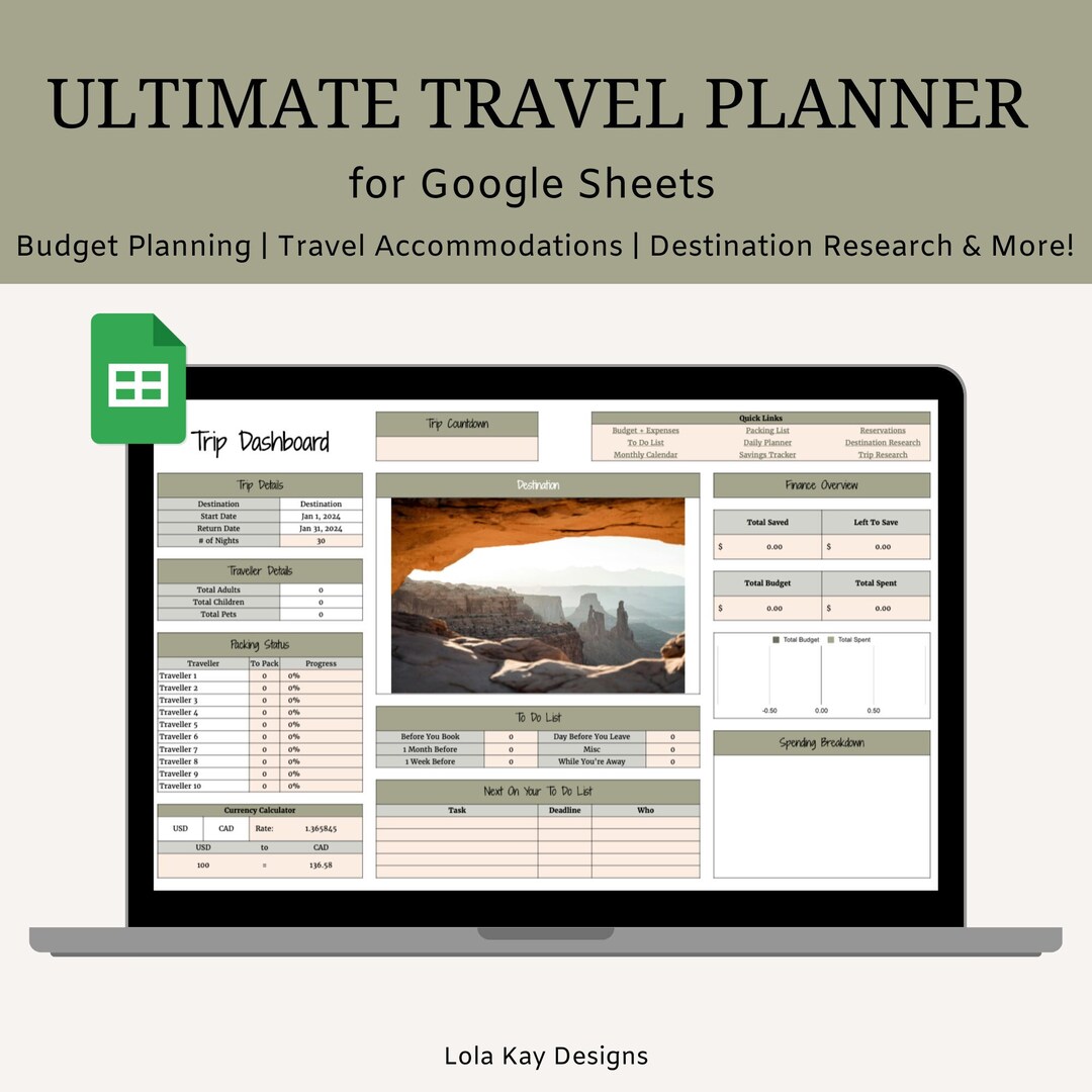 Travel Planner for Google Sheets | Travel Budget for Google Sheets ...