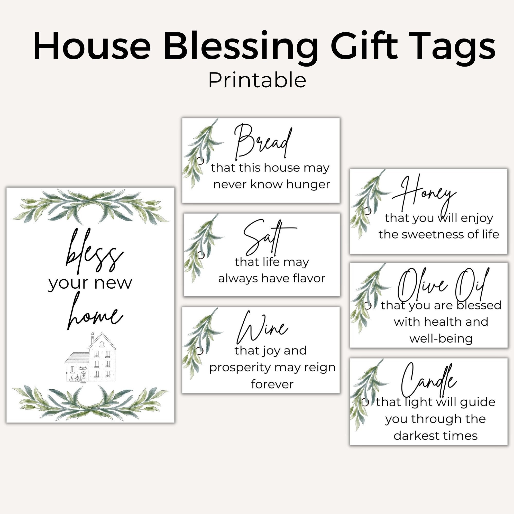 New House Blessing Gift Tags| Housewarming Printable| Bread, Salt, Wine Poem| New Neighbors| New Homeowners| PDF - Etsy Israel for Bread Salt Wine Printable Free