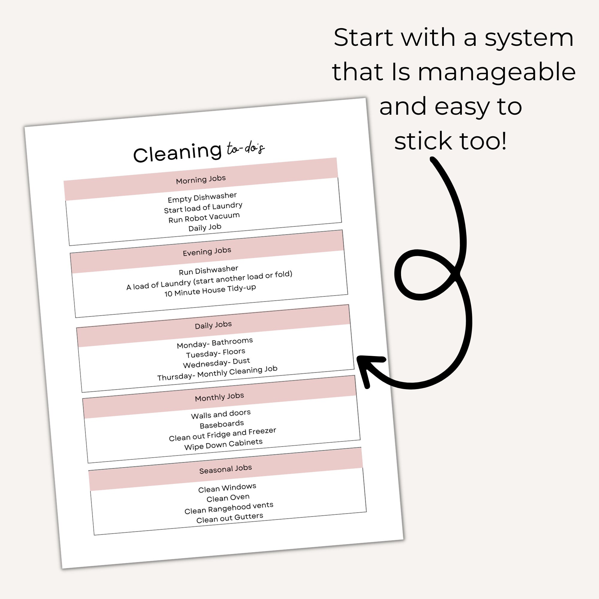 Cleaning Checklist 30 Day Cleaning Checklist Spring Cleaning Family ...