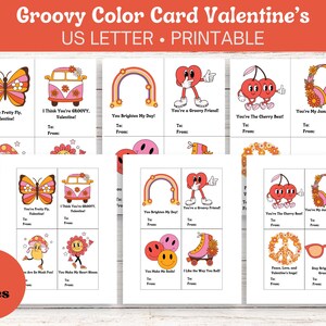 Bold Retro Valentines for Kids, Retro Kid&#39;s Valentine&#39;s Day Cards, Valentine&#39;s Day Activity, Classroom Exchange Valentine&#39;s Cards