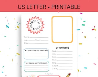 First Day of Homeschool Interview Questions | First Day of School Activity Page | Back to School Activity | All About Me First Day of School